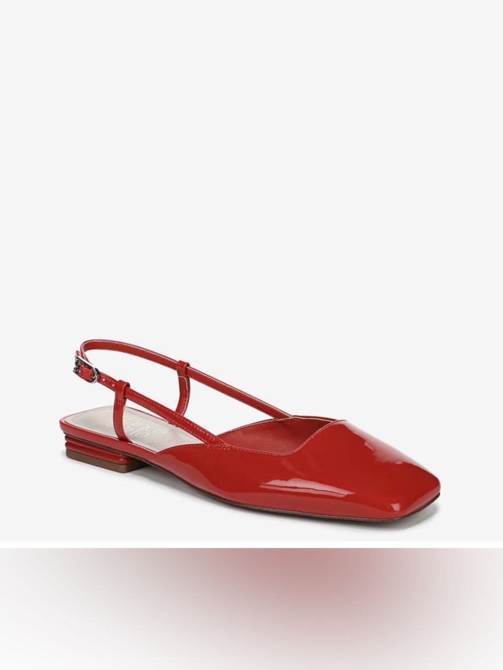 Franco Sarto Tadella Flat Red Patent Slingback Shoes